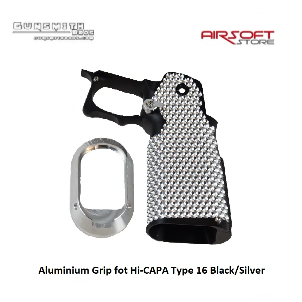 [2100000055821] Aluminium Grip for Hi-CAPA Type 16 Black/Silver