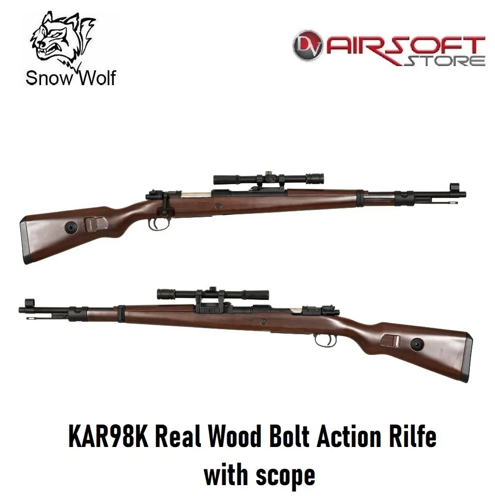 [2100000058228] KAR98K Real Wood Bolt Action Rilfe with scope