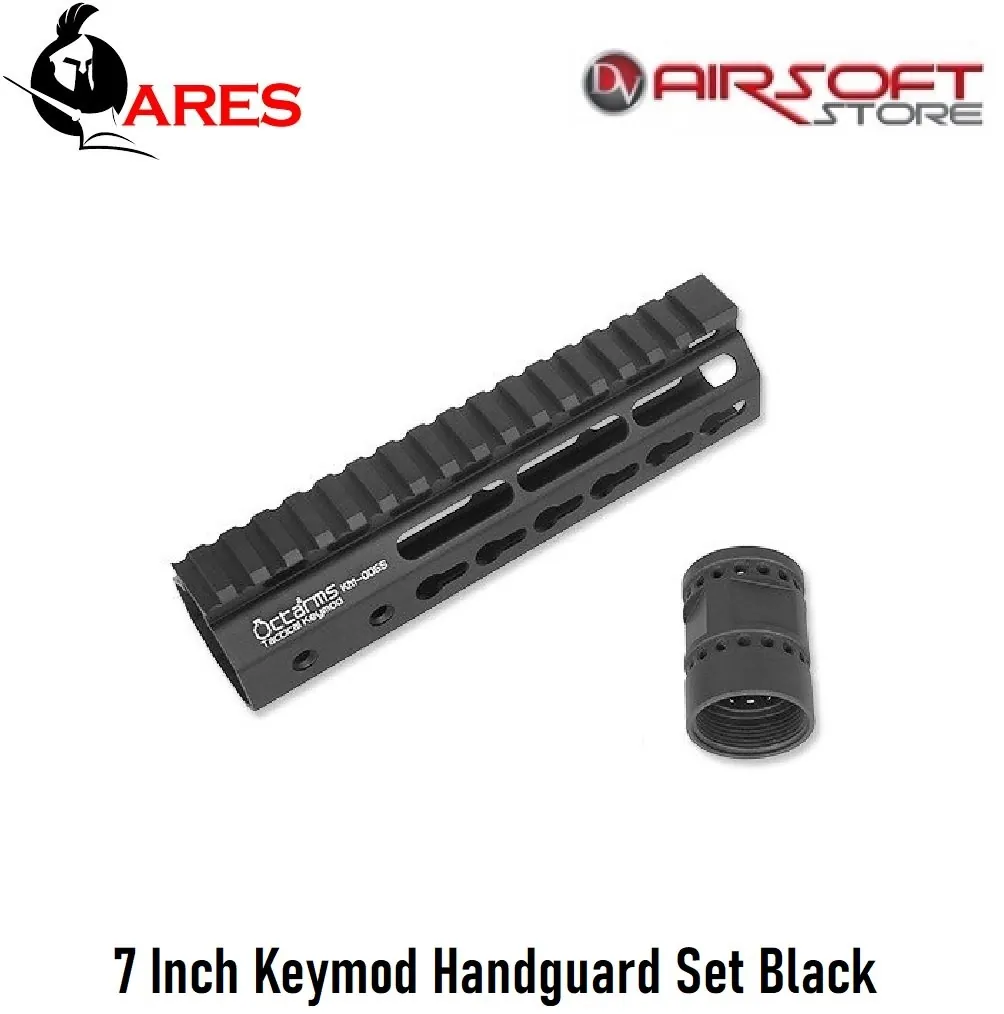 [2100000059577] 7 Inch Keymod Handguard Set Black