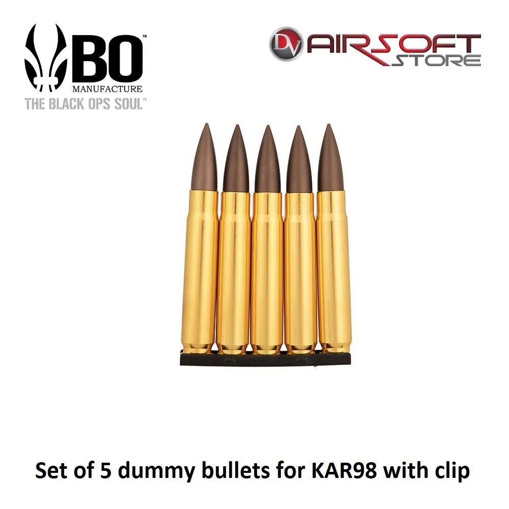 Set of 5 dummy bullets for KAR98 with clip