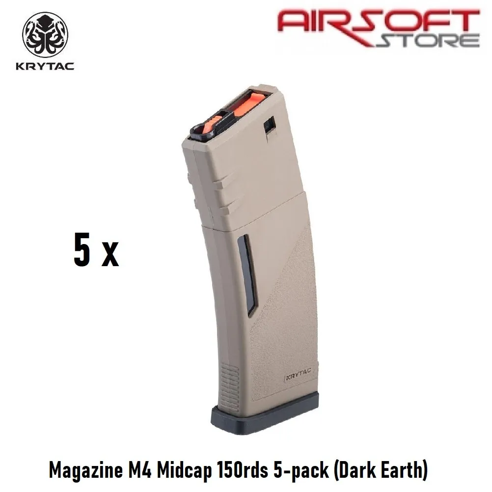 [2100000062867] Magazine M4 Midcap 150rds 5-pack (Dark Earth)