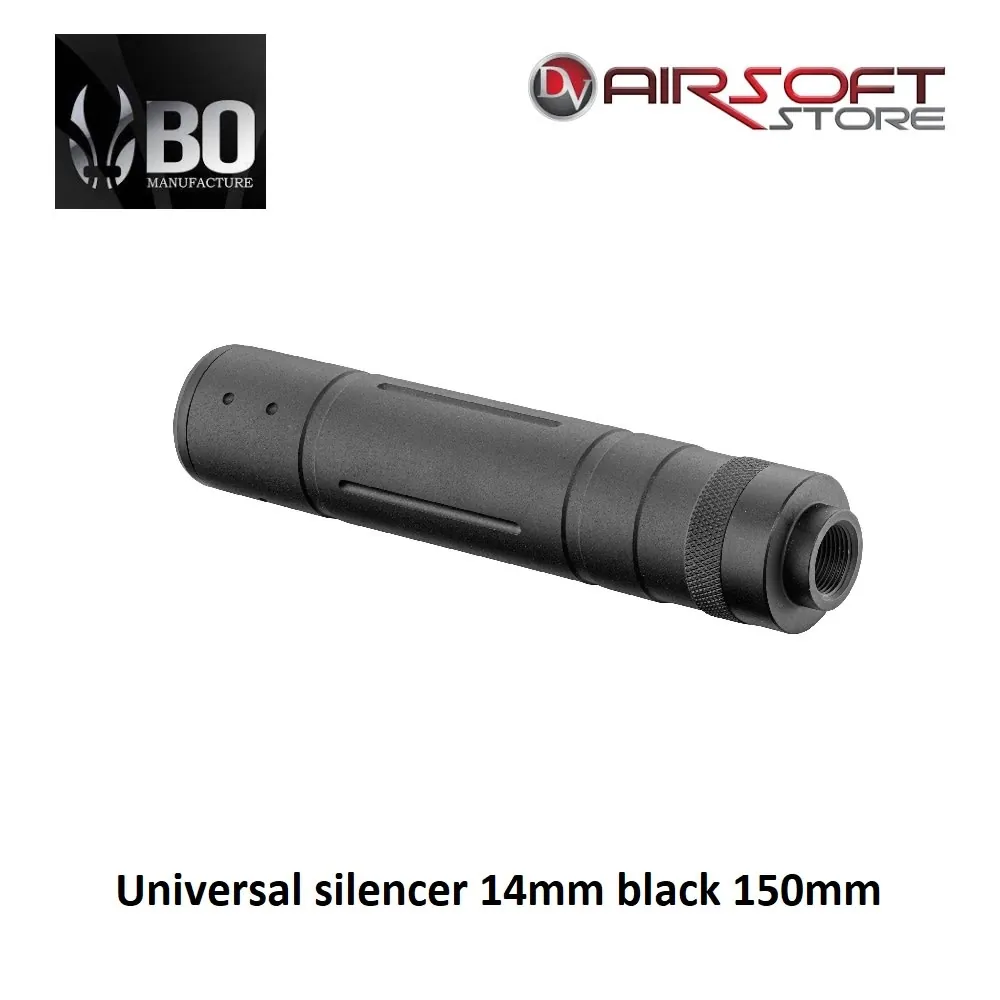 Universal silencer 14mm black 150mm