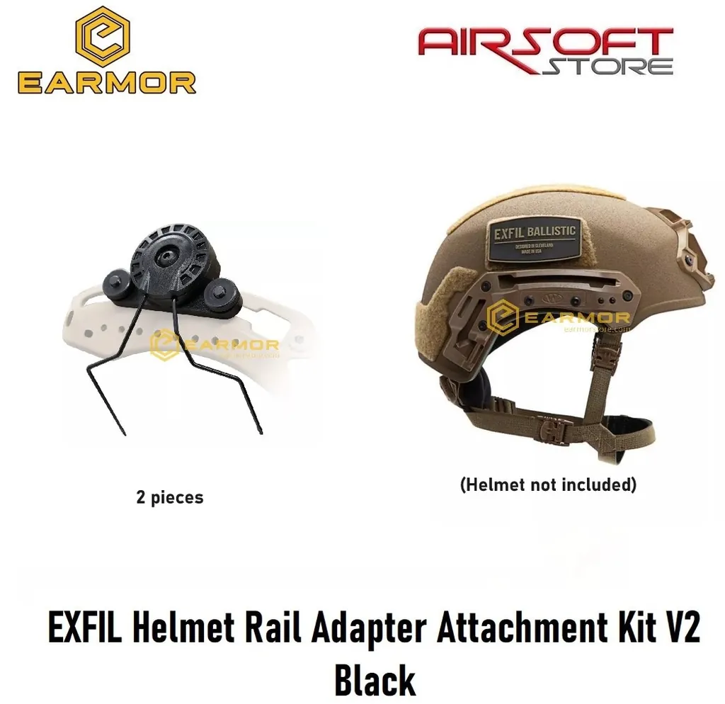 EXFIL Helmet Rail Adapter Attachment Kit V2 Black