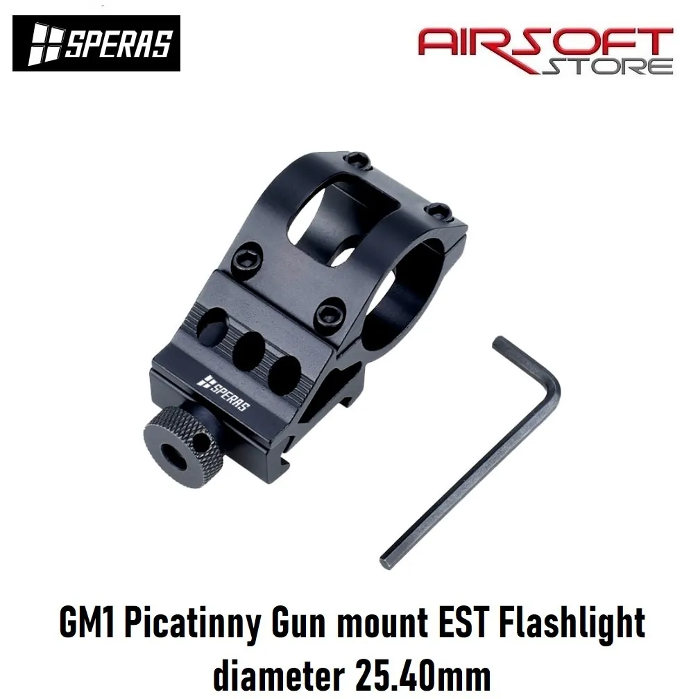 [2100000064663] GM1 Picatinny Gun mount EST Flashlight diameter 25.40mm