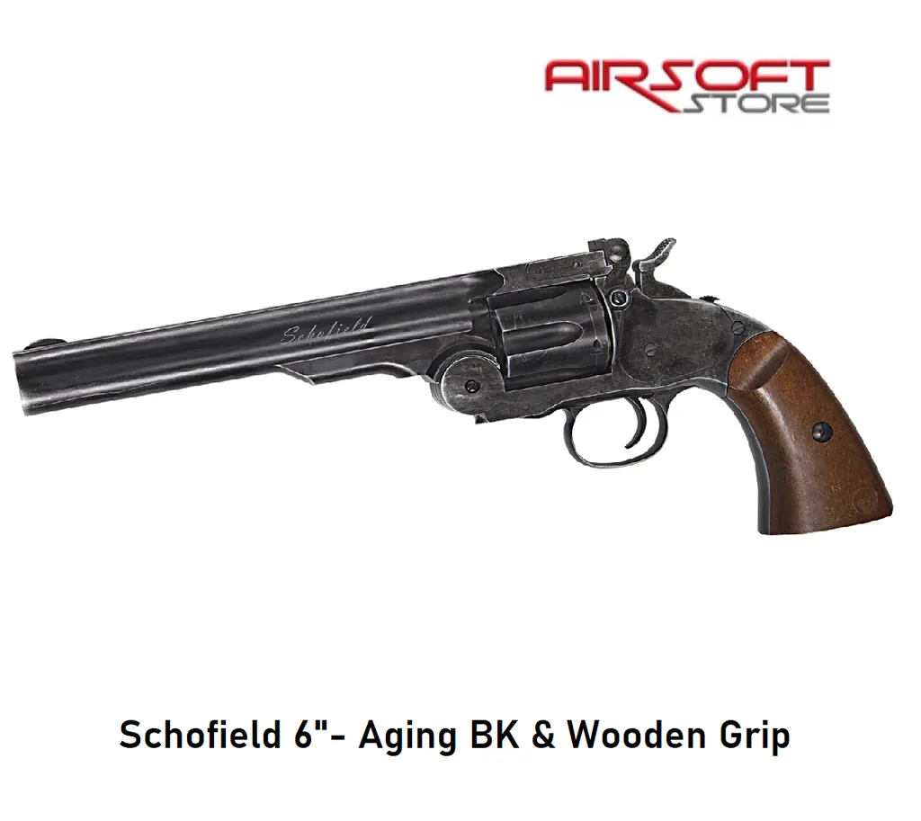 [2100000065370] Schofield 6"- Aging BK & Wooden Grip