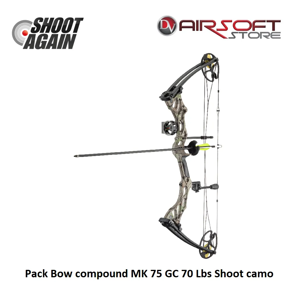 Pack Bow compound MK 75 GC 70 Lbs Shoot camo