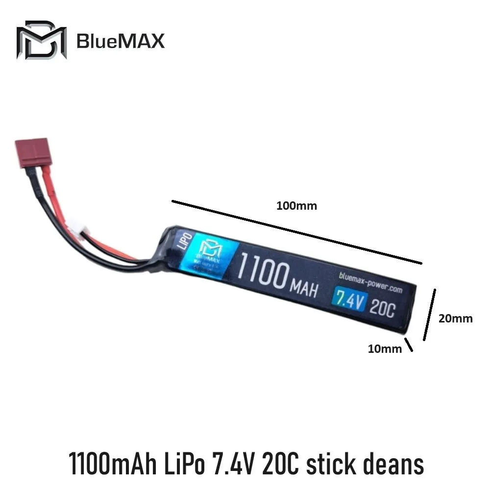 [2100000071913] 1100mAh LiPo 7.4V 20C stick deans