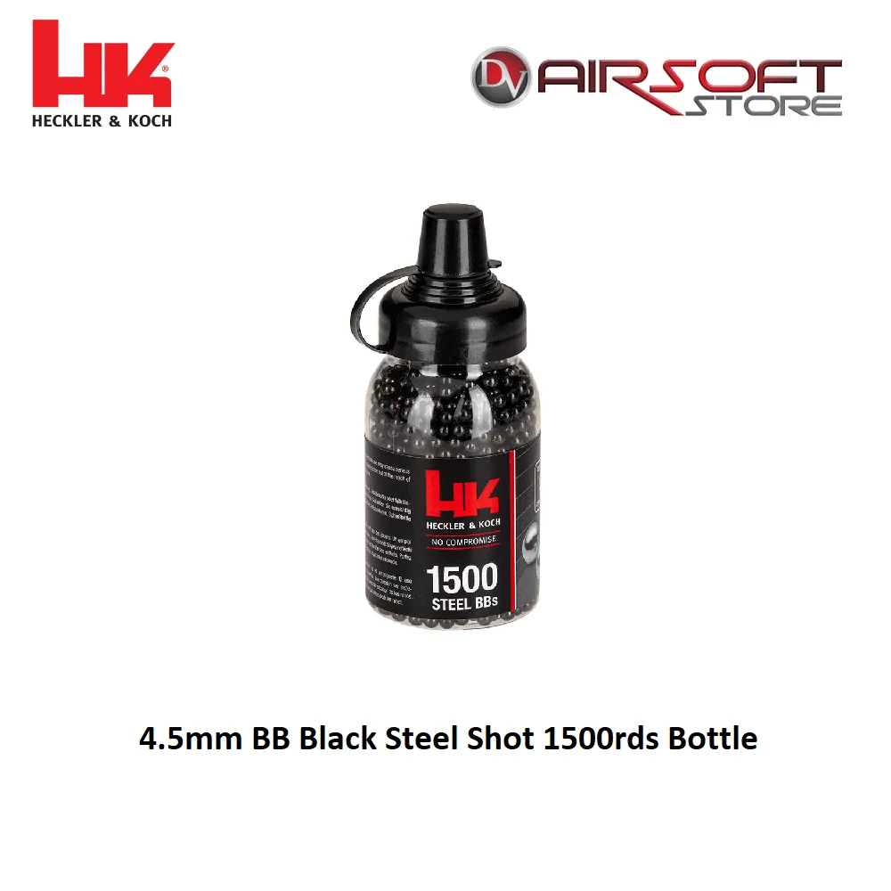 [2100000072668] 4.5mm BB Black Steel Shot 1500rds Bottle