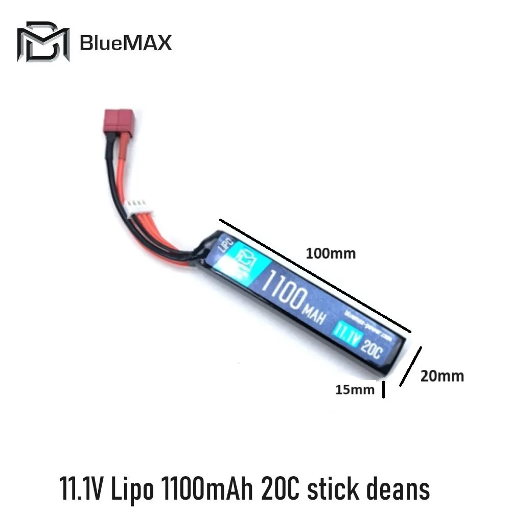 [2100000073528] 11.1V Lipo 1100mAh 20C stick deans