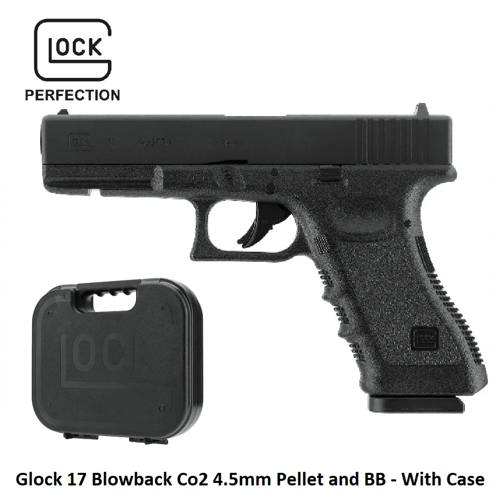 [2100000073801] Glock 17 Blowback Co2 4.5mm Pellet and BB - With Case