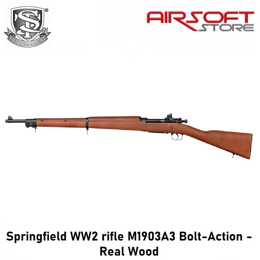 Springfield WW2 rifle M1903A3 Bolt-Action - Real Wood