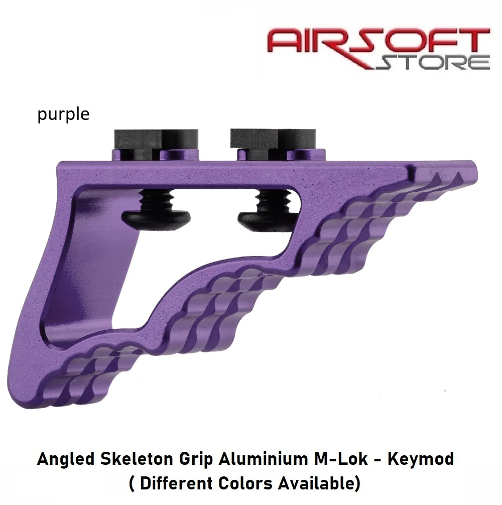 [2100000074860] Angled Skeleton Grip Aluminium M-Lok - Keymod Purple