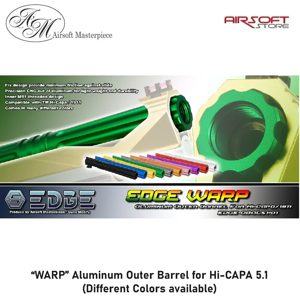 [2100000075072] “WARP” Aluminum Outer Barrel for Hi-CAPA 5.1 (Black)