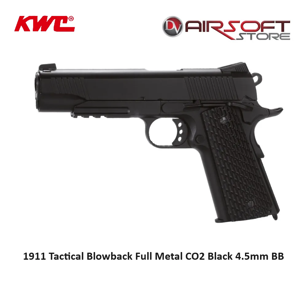 [2100000075645] 1911 Tactical Blowback Full Metal CO2 Black 4.5mm BB