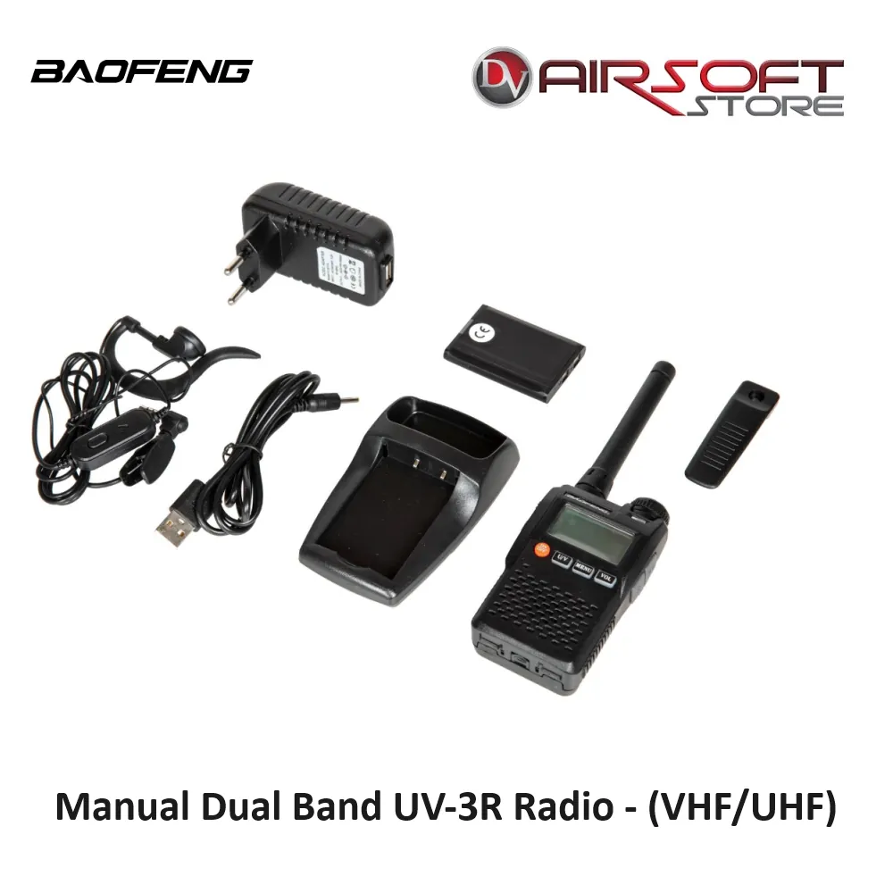 [2100000076659] Manual Dual Band UV-3R Radio - (VHF/UHF) 2W