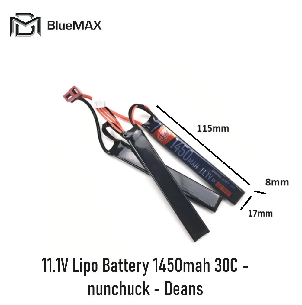 [2100000077267] 11.1V Lipo Battery 1450mah 30C - nunchuck - Deans