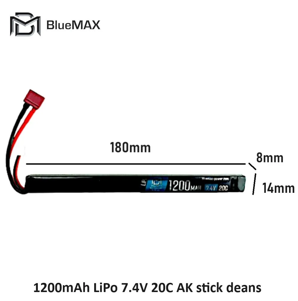 [2100000077304] 1200mAh LiPo 7.4V 20C AK stick deans