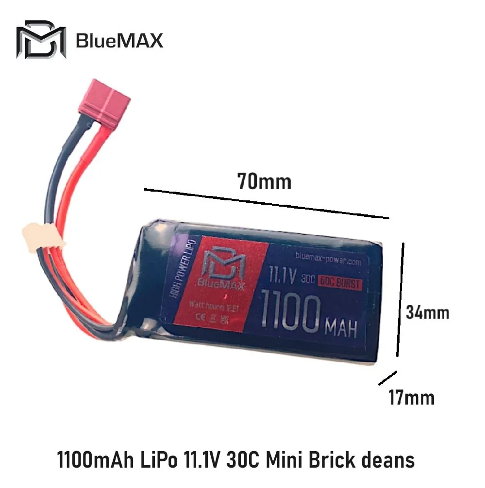 [2100000077366] 1100mAh LiPo 11.1V 30C Mini Brick deans