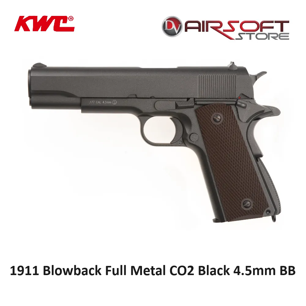 [2100000078530] 1911 Blowback Full Metal CO2 Black 4.5mm BB