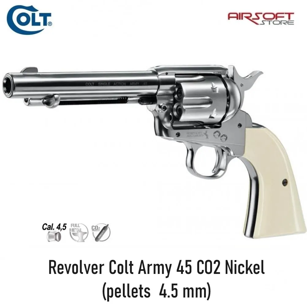 [2100000078684] Revolver Colt Army 45 CO2 Nickel (pellets  4.5 mm)