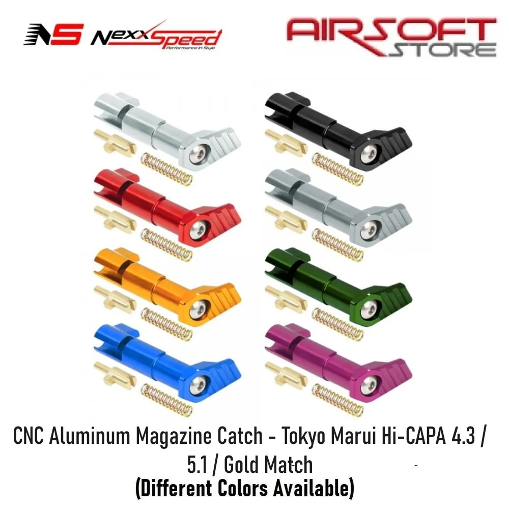 [2100000078875] CNC Aluminum Magazine Catch - Tokyo Marui Hi-CAPA 4.3 / 5.1 / Gold Match (Black)