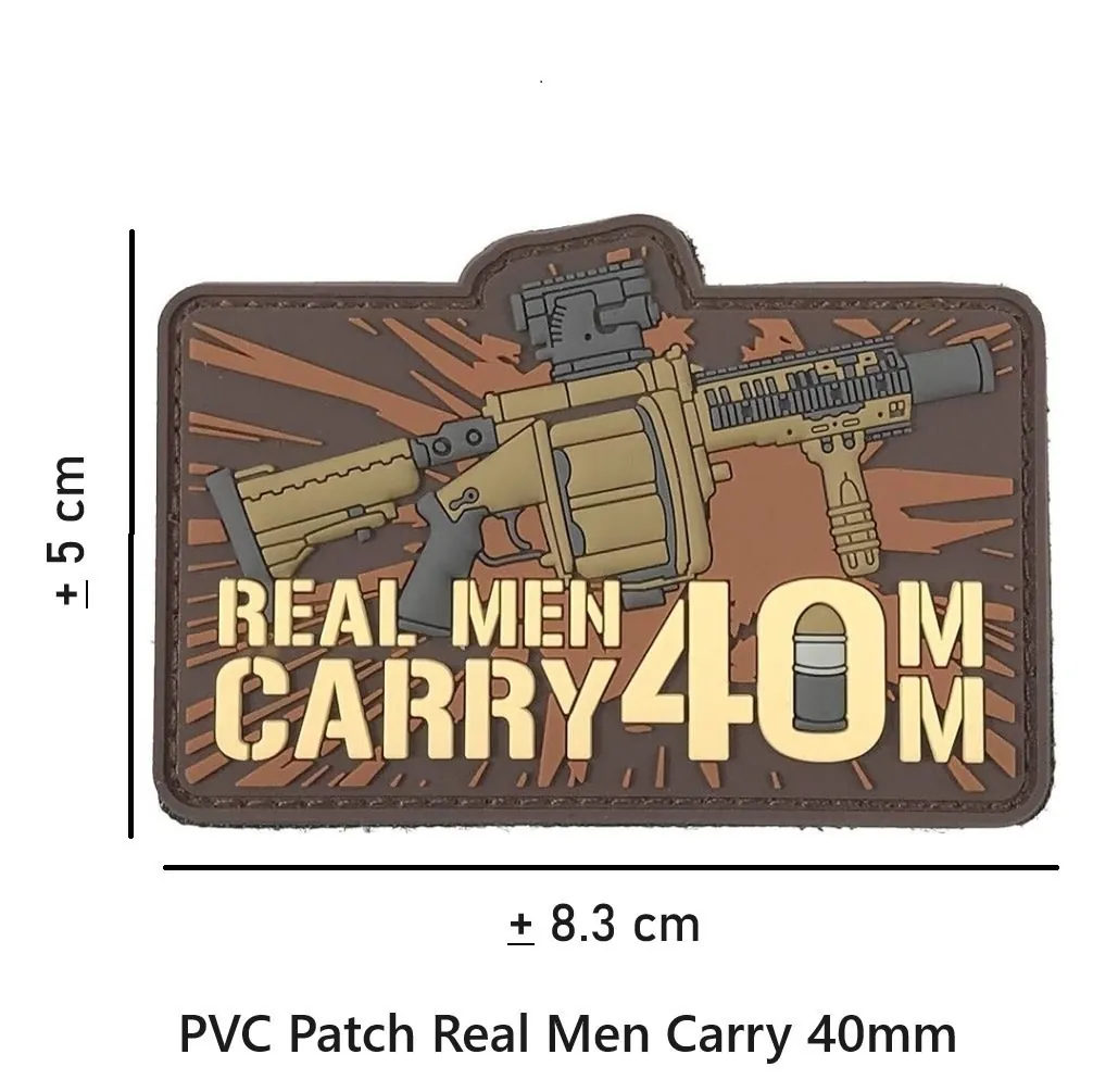 [2100000079483] PVC Patch Real Men Carry 40mm