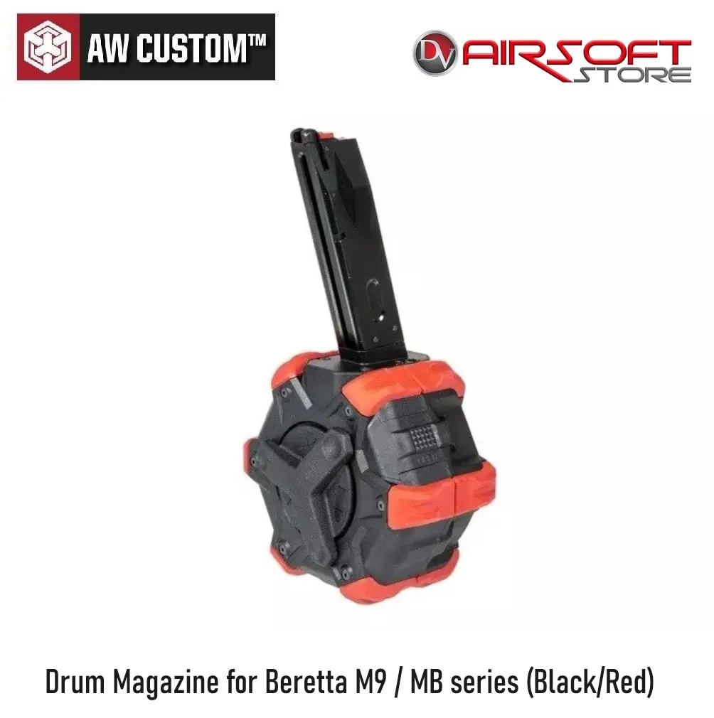 Drum Magazine for Beretta M9 / MB series (Black/Red)