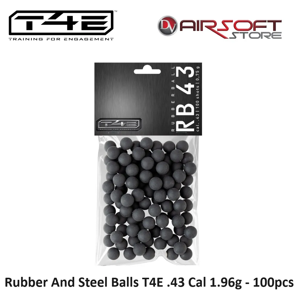 [2100000080328] Rubber And Steel Balls T4E .43 Cal 1.96g - 100pcs