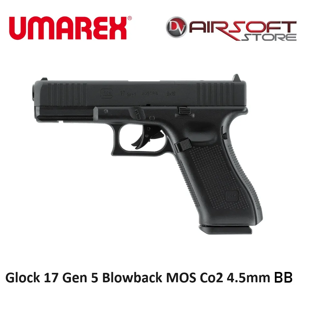 [2100000081011] Glock 17 Gen 5 Blowback MOS Co2 4.5mm BB's