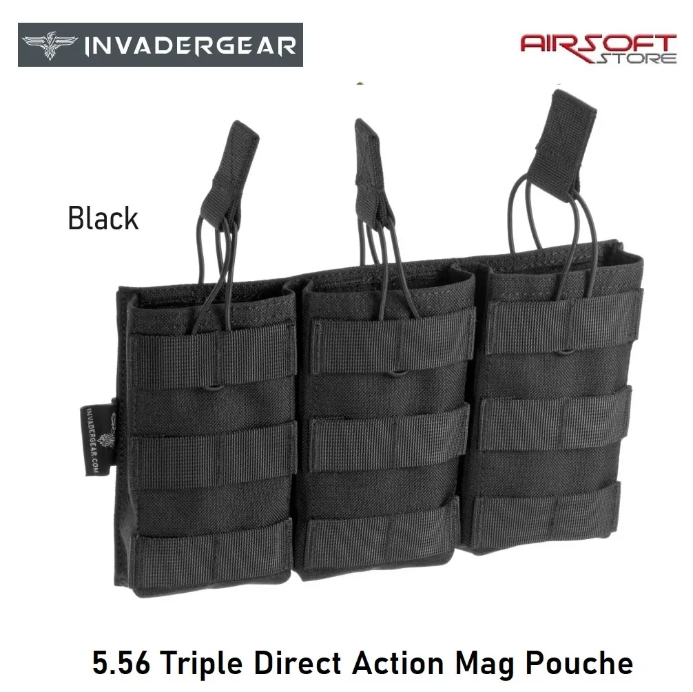 [2100000081080] 5.56 Triple Direct Action Mag Pouch (Black)