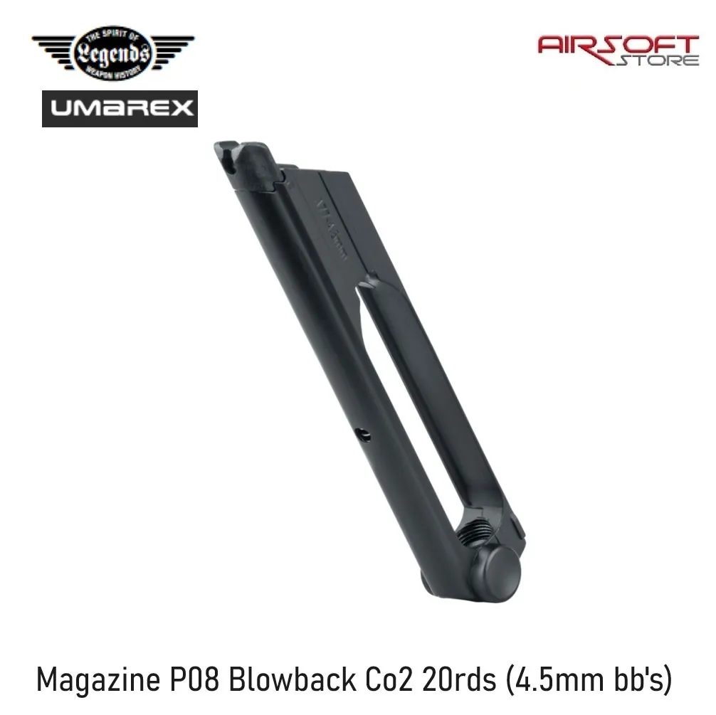 [2100000081097] Magazine P08 Blowback Co2 20rds (4.5mm bb's)
