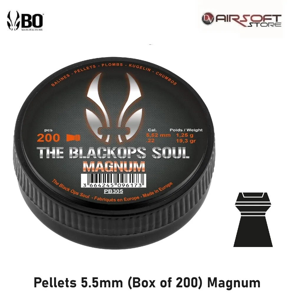 [2100000083596] Pellets 5.5mm (Box of 200) Magnum