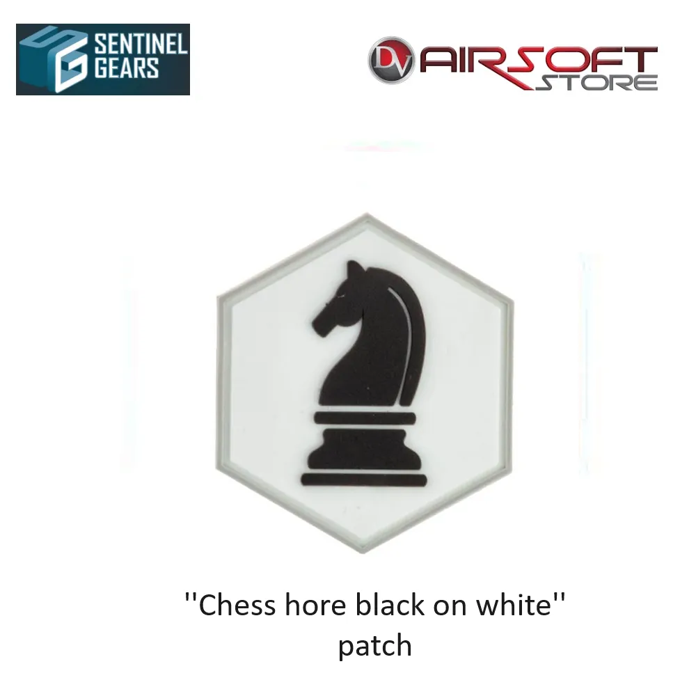 [2100000084104] ''Chess horse black on white'' patch