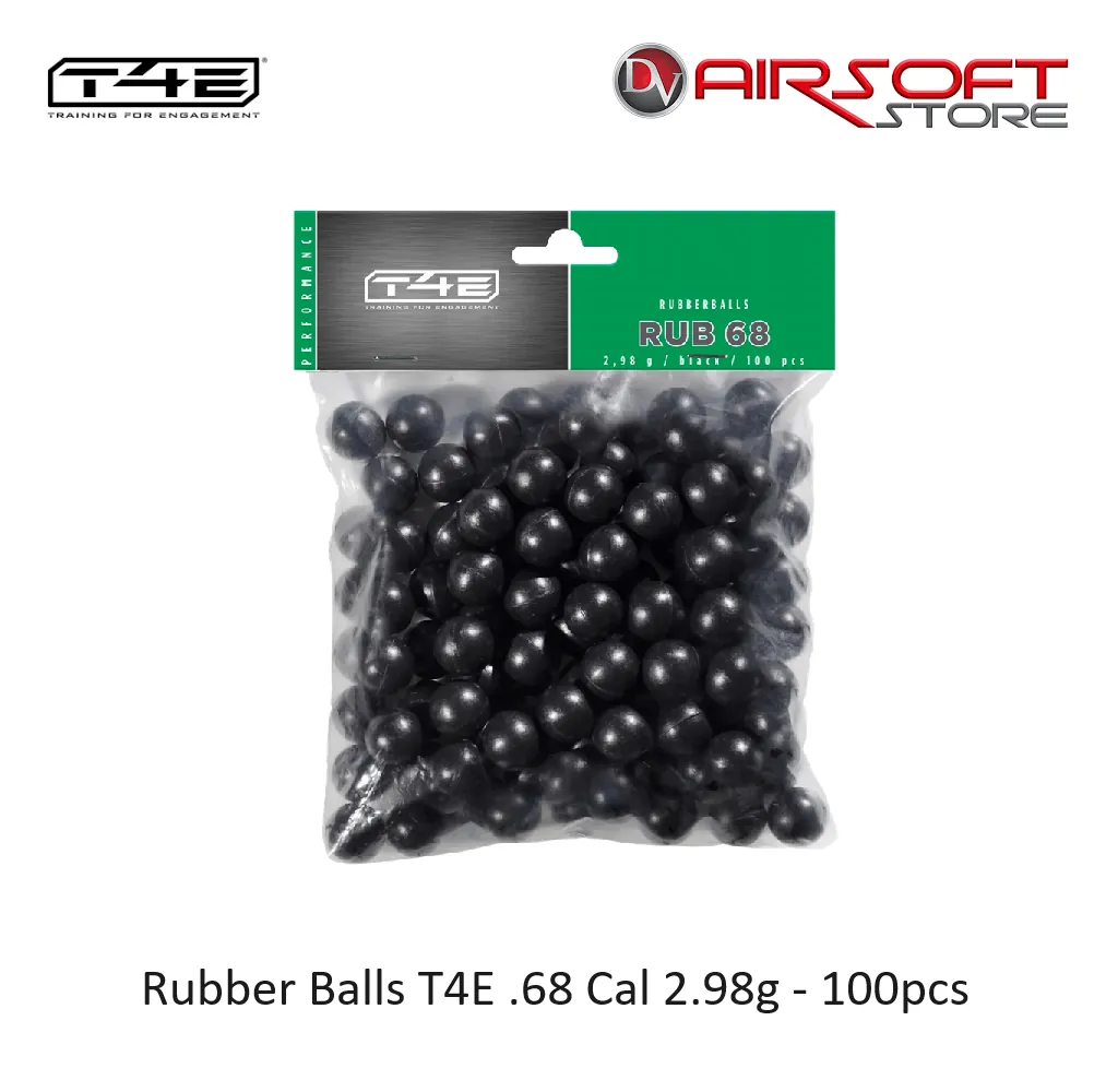 [2100000085293] Rubber Balls T4E .68 Cal 2.98g - 100pcs