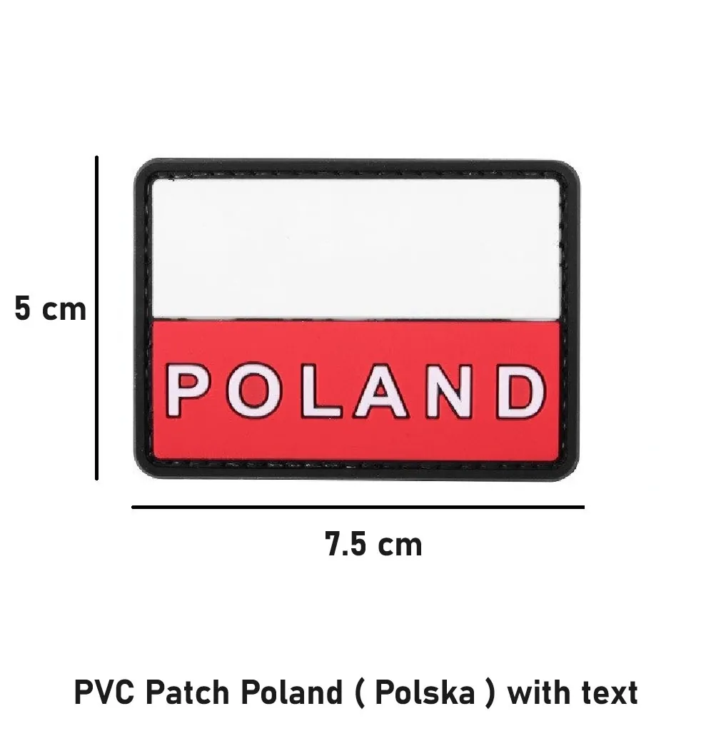PVC Patch Poland ( Polska ) with text