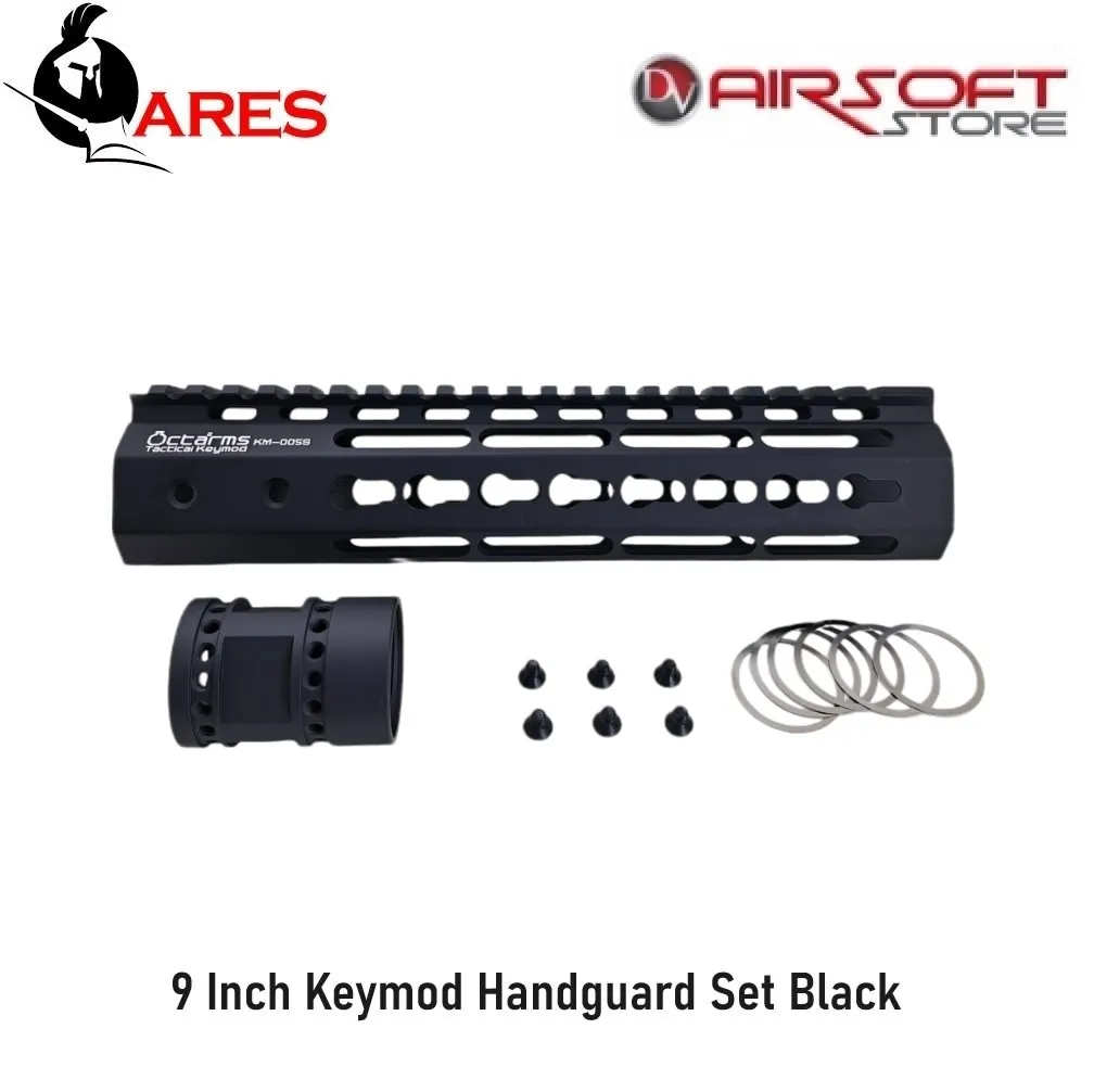 [2100000085972] 9 Inch Keymod Handguard Set Black