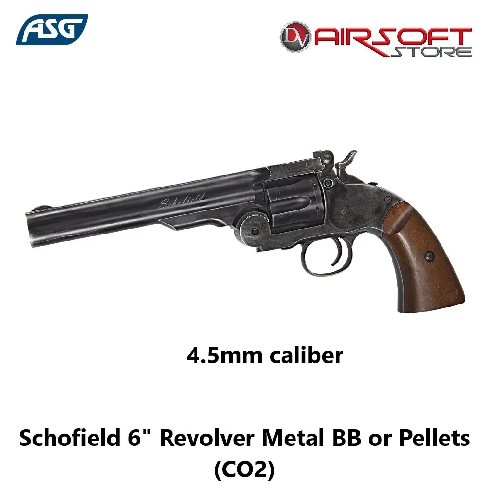 [2100000086382] Schofield 6" Revolver 4.5 mm Metal BB or Pellets (CO2)