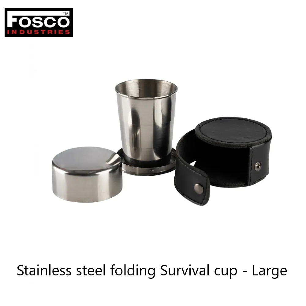 Stainless steel folding Survival cup - Large