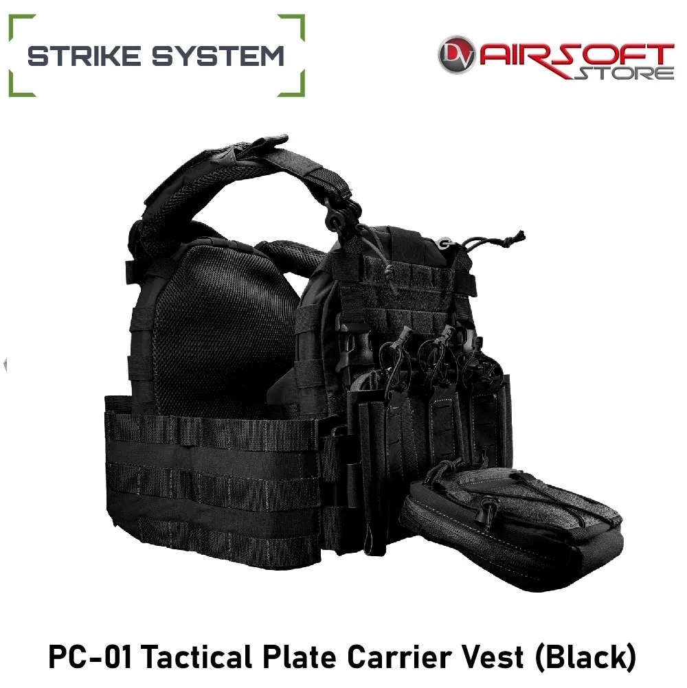 [2100000088720] PC-01 Tactical Plate Carrier Vest (Black)