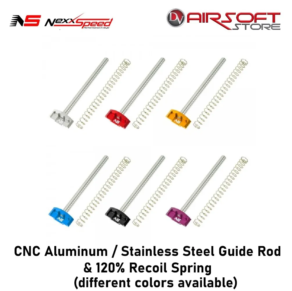 [2100000089239] CNC Aluminum / Stainless Steel Guide Rod & 120% Recoil Spring (Black)