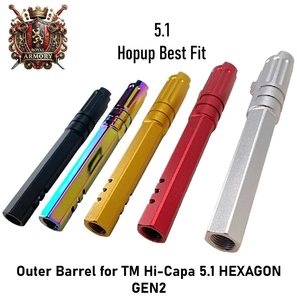[2100000091416] Outer Barrel for TM Hi-Capa 5.1 HEXAGON GEN2 (Black)