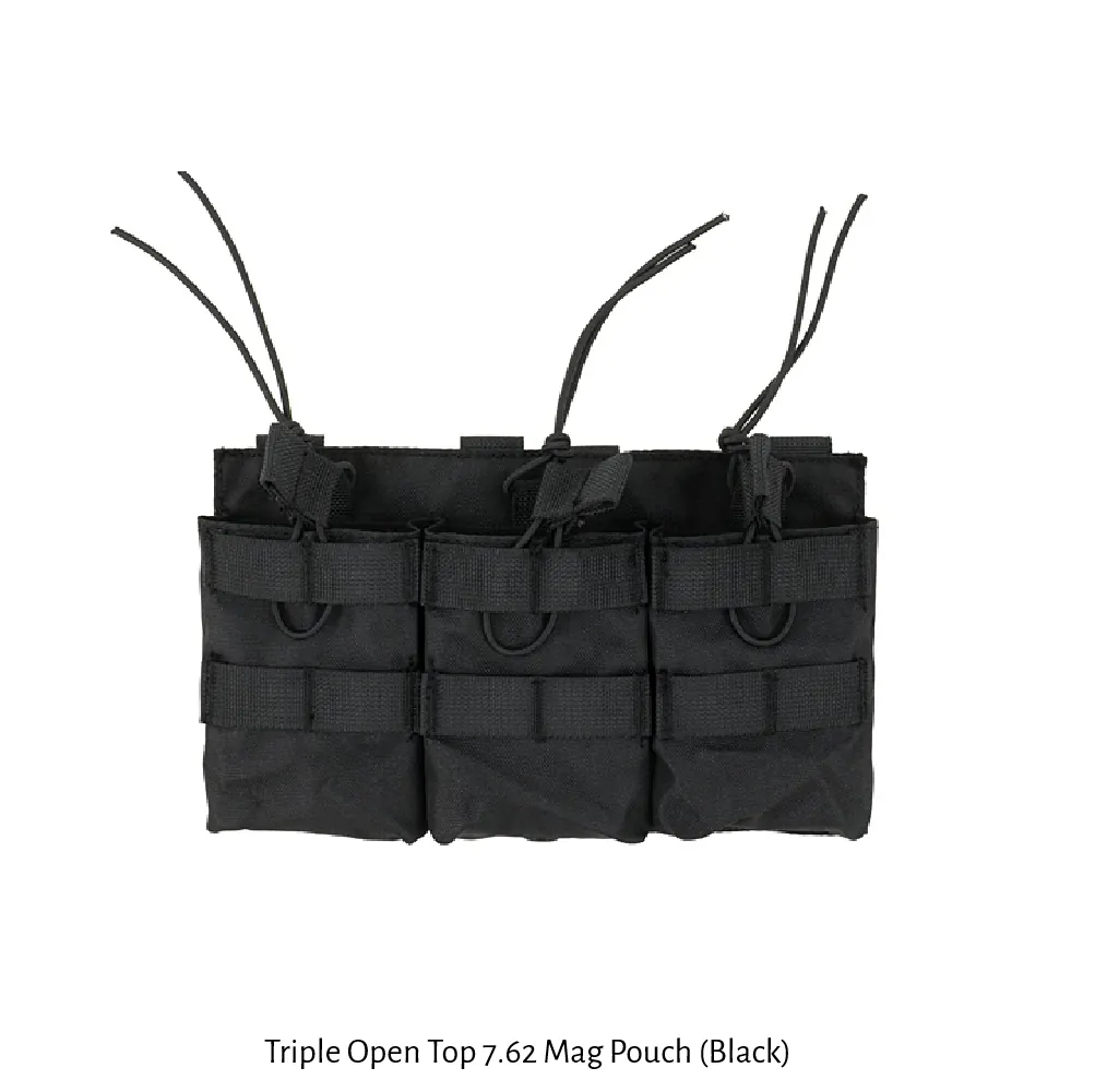 [2100000092857] Triple Open Top 7.62 Mag Pouch (Black)