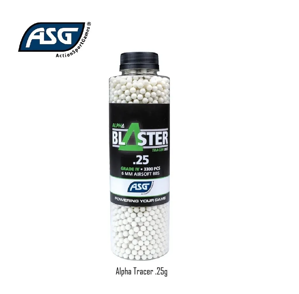 [2100000095476] Alpha Blaster Tracer BBs .25g 3300 pcs Green