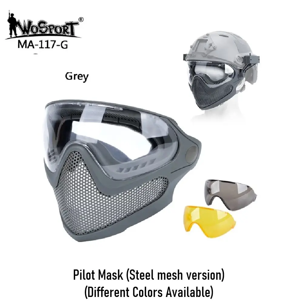 [2100000096411] Pilot Mask (Steel mesh version) (GREY)