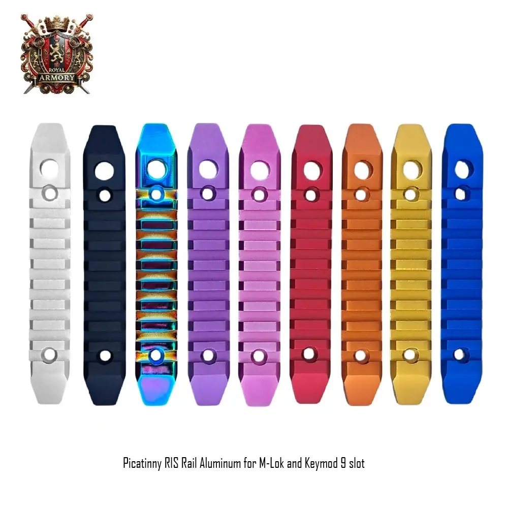 [2100000094332] Picatinny RIS Rail Aluminum for M-Lok and Keymod 9 slot (Black)