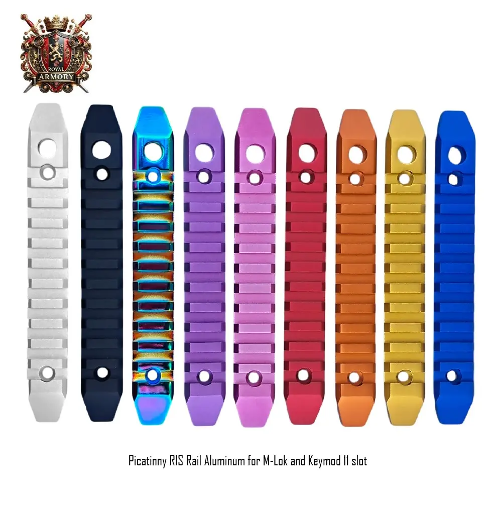 [2100000094424] Picatinny RIS Rail Aluminum for M-Lok and Keymod 11 slot (Black)