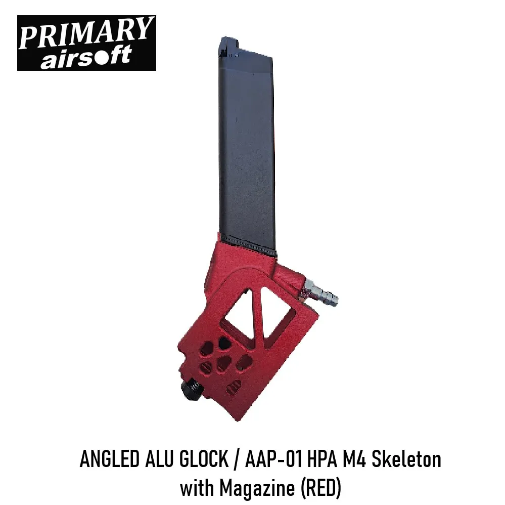 [2100000096534] ANGLED ALU GLOCK / AAP-01 HPA M4 Skeleton with Magazine (RED)