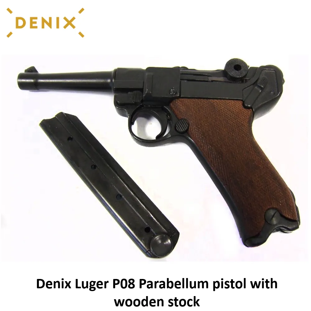 [2100000094981] Luger P08 Parabellum pistol with wooden stock