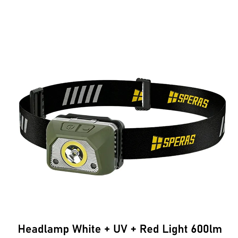[2100000098323] Headlamp White + UV + Red Light 600lm