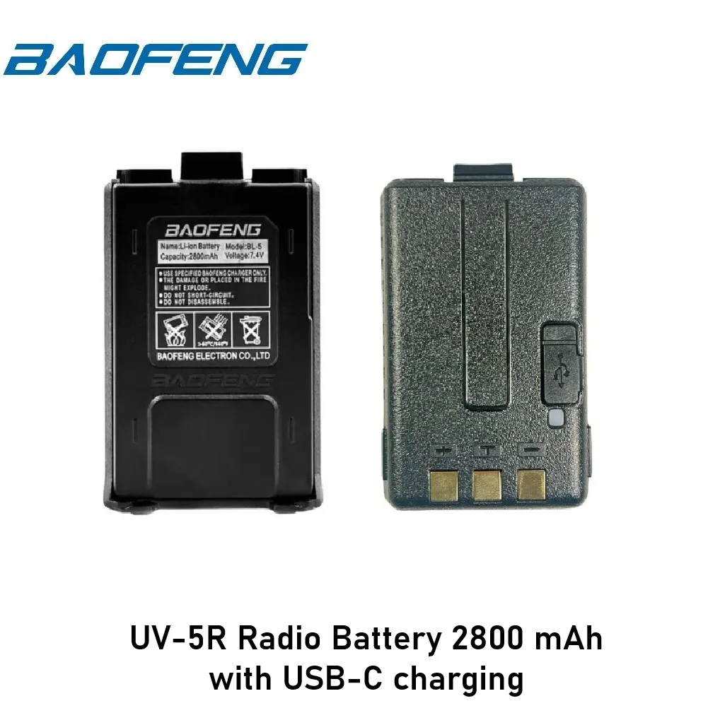 [2100000098569] UV-5R Radio Battery 2800 mAh with USB-C charging